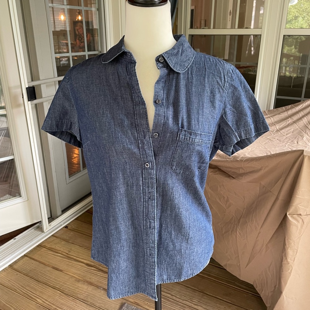 NWT LOFT jean button down shirt